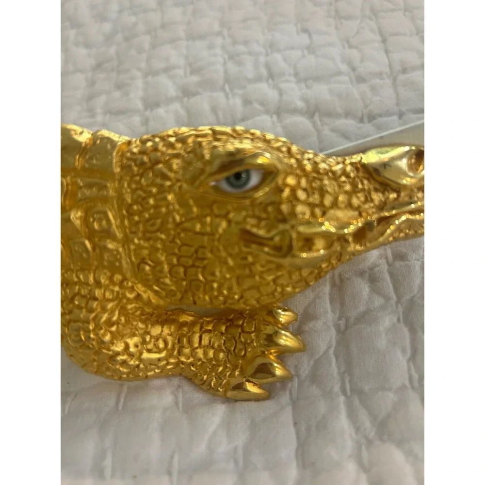 Vintage 90s Margarita Barrera Alligator Belt for Wehmeier's Gold 38